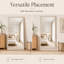 Miroir surdimensionné 71 po x 32 po avec cadre en bois aspect bois haute définition et miroir en cuivre argenté incassable pour salle de bain-129910979-129992614