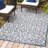 Deronte Vintage Filigree Textured Weave Blue/Cream Indoor/Outdoor Rug-299644406