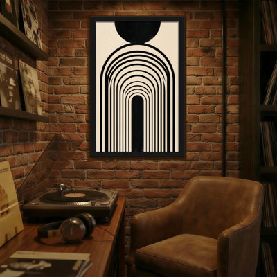 Motif d'arche géométrique abstrait noir et crème