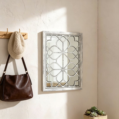 Ensemble de 2 grands miroirs muraux rectangulaires, miroirs décoratifs en acrylique rustique de style bohème incassable pour le salon, la chambre à coucher, le vestibule et la décoration intérieure