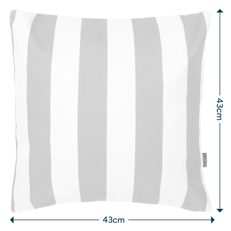 Indoor / Outdoor Square Cushion, Yellow/White Striped
