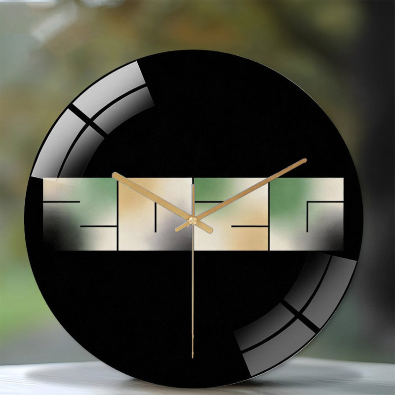 Horloge murale 12 po 1226 | Mouvement à quartz silencieux, Noir et blanc dégradé