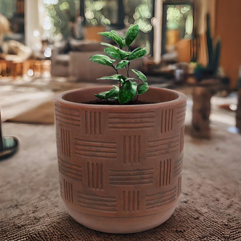 Pot à fleurs rond écologique de 13,8 pouces Carly-Jane ECOBO, utilisation intérieure / extérieure quatre saisons Marajo A