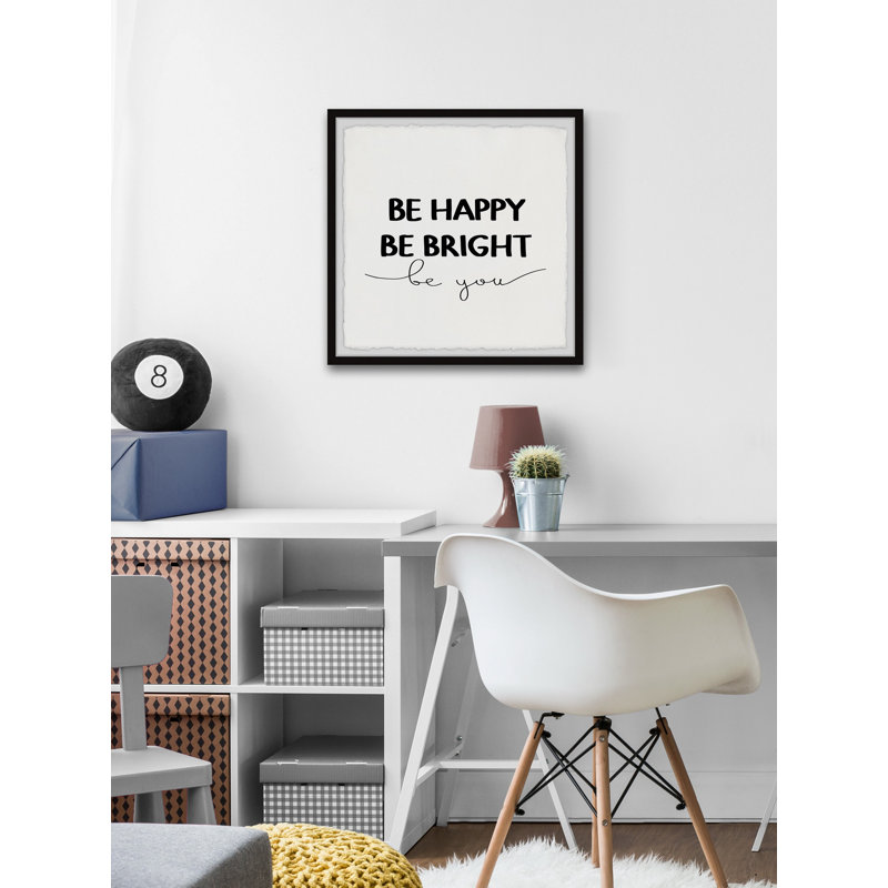 «Boyland Be Happy Be Bright», reproduction encadrée, H 12 po x l 12 po x P 1,5 po