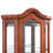 Corner Cabinet - Lights Walnut Adjustable Tempered Glass Shelf Mirrored Finish Display Shelves Backside