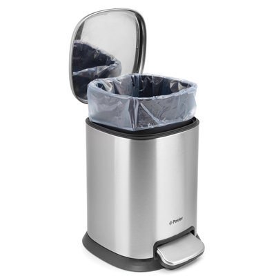 Steel Step On Waste Basket - 1.3 Gallons