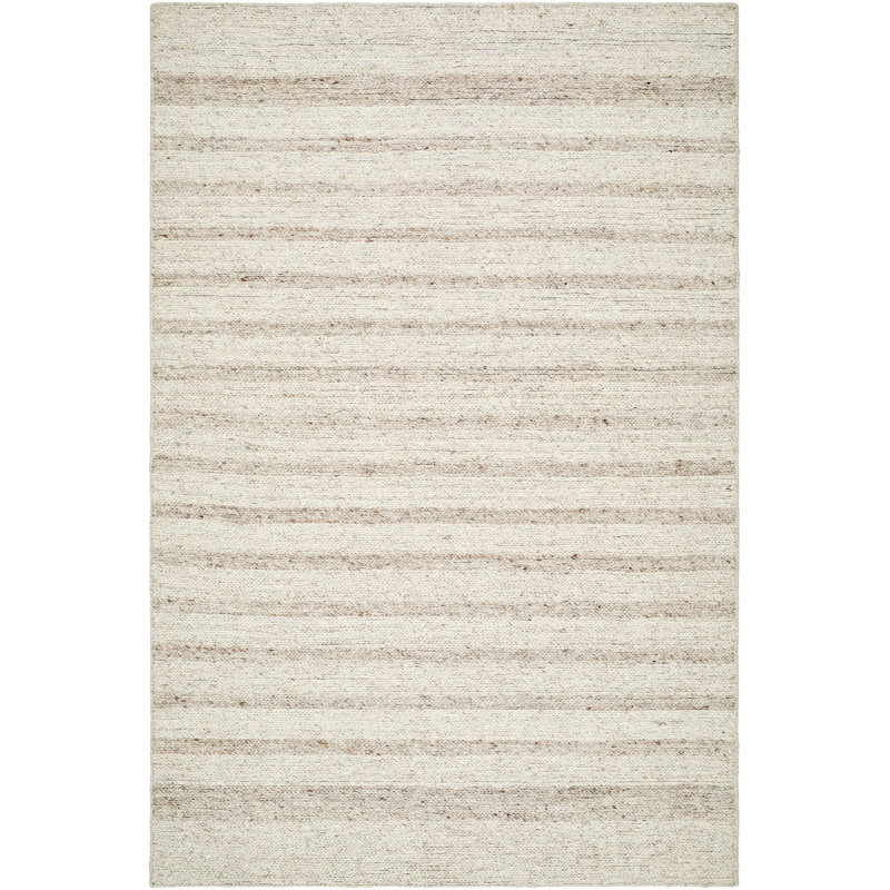 Striped Hand Tufted Wool Area Rug in Brown, Rectangle 6' x 9'