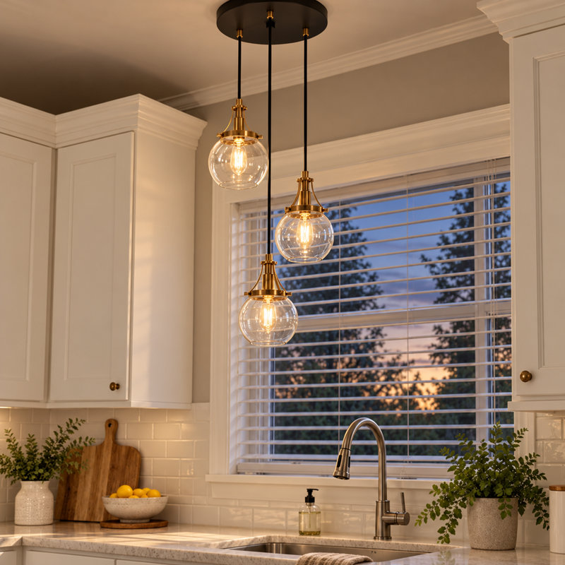 Loram 3-Light Dimmable Glass Cluster Pendant