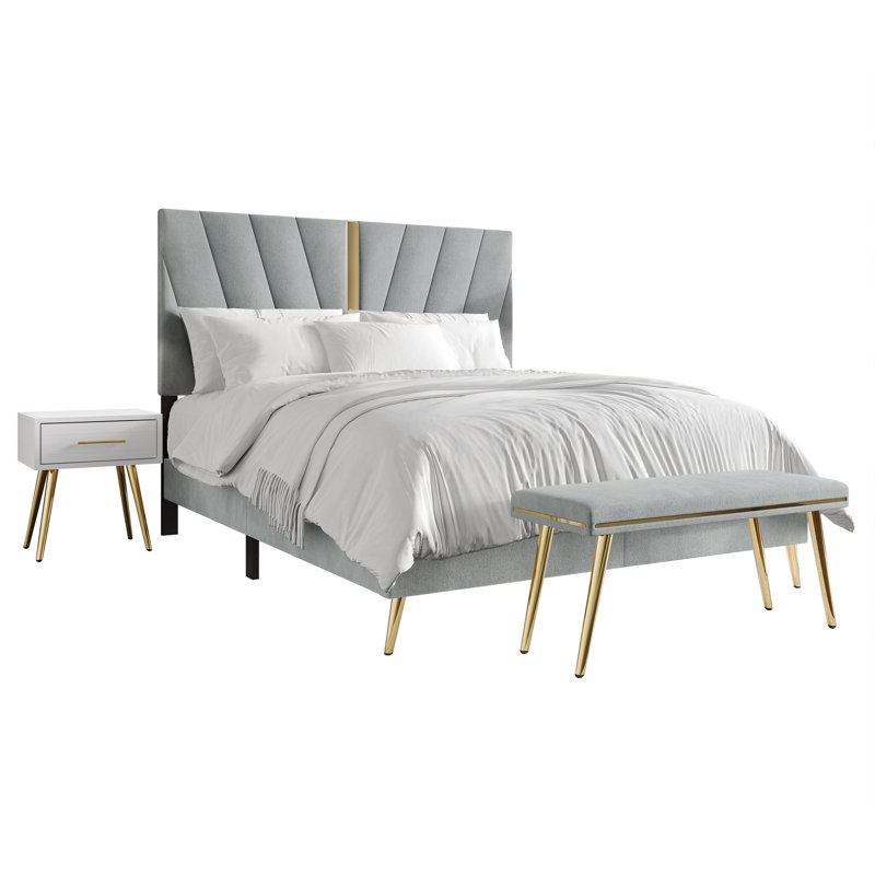 Lakeysa Piece Bedroom Set, Silver Grey, Full