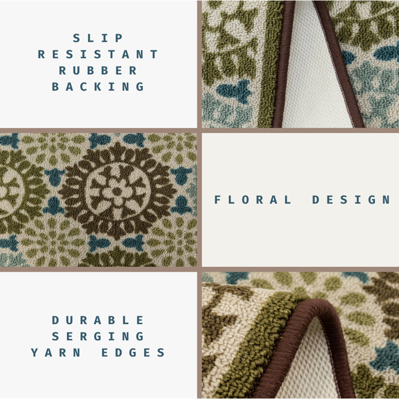 Geometric Design Slip Resistant 2X7 Runner Rugs
