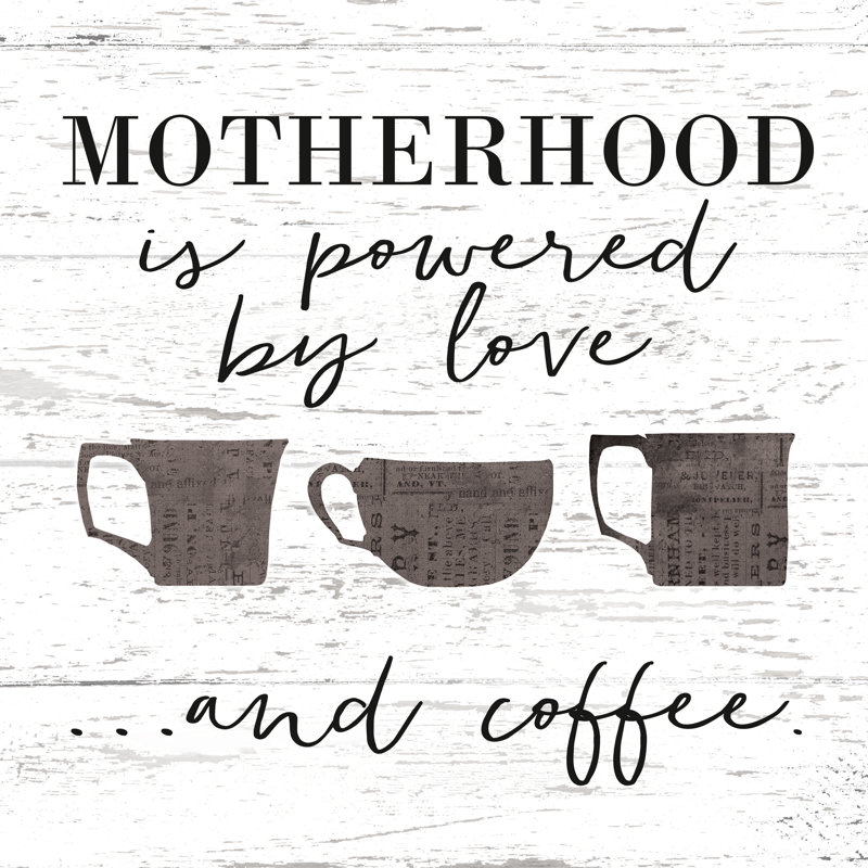Mother Powered By Coffee - Wrapped Canvas Print, 76cm H x 76cm W x 3.8cm D