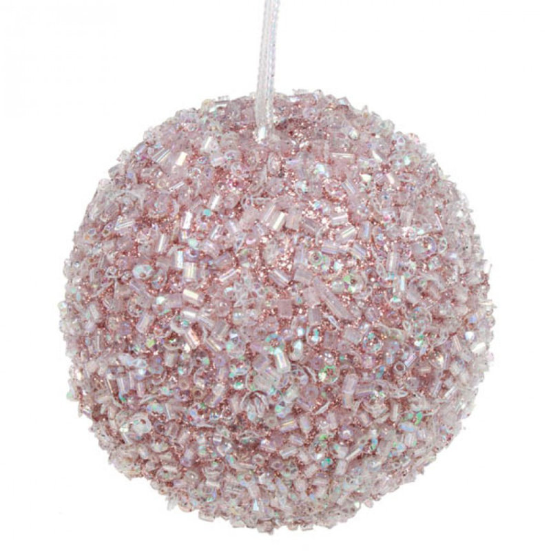 6.5cm Bauble, Pale Pink