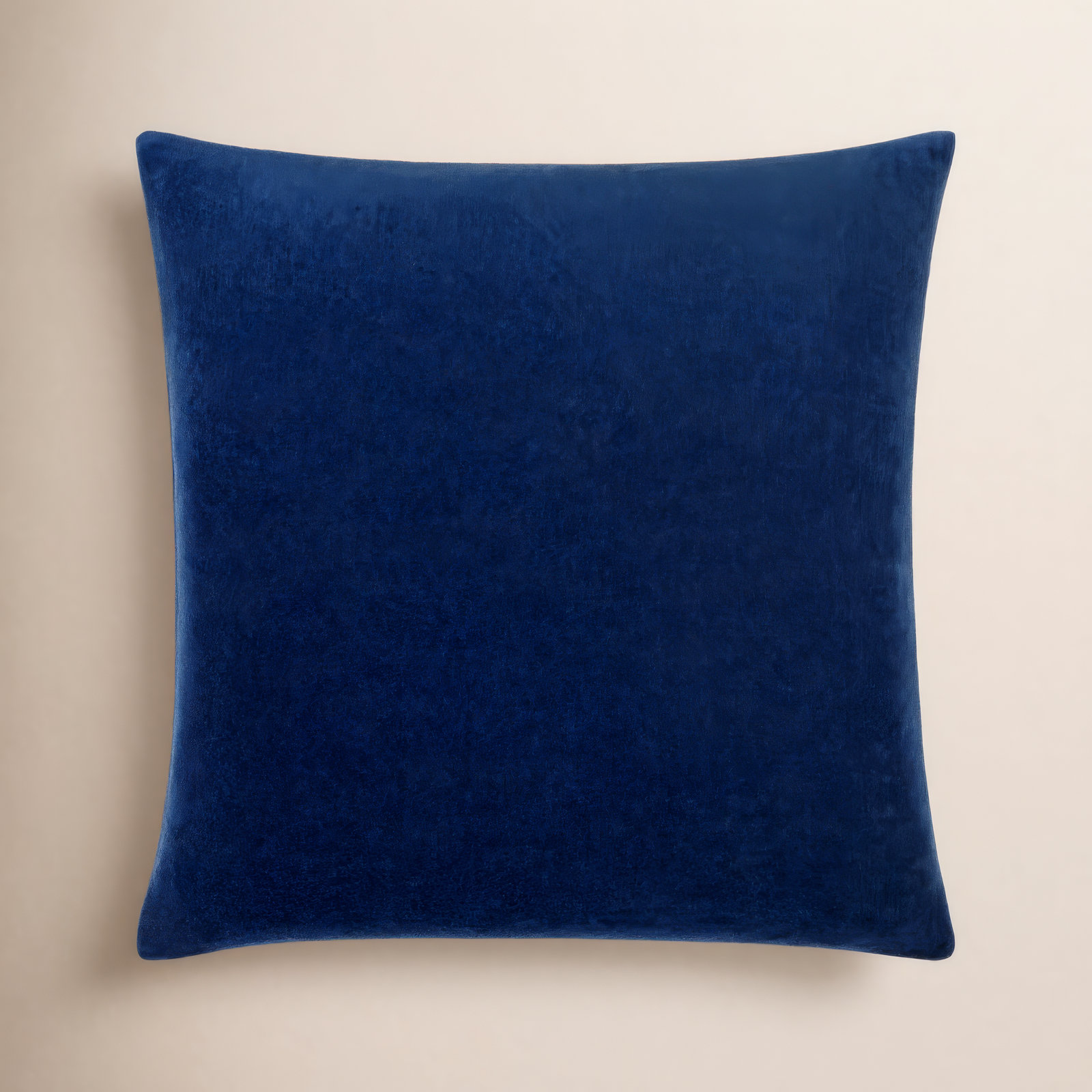 Denny Velvet Throw Pillow , Dark Blue, Down, Square 18"