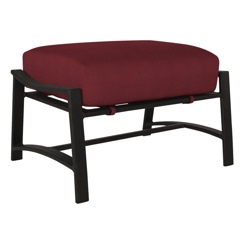 Avana Rectangle Outdoor Ottoman Patio Ottoman, Surpass Stone, Carbon Black