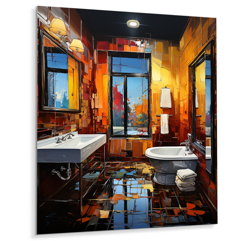 Décoration de salle de bain audacieuse et moderne III - Décoration murale en métal pour salle de bain