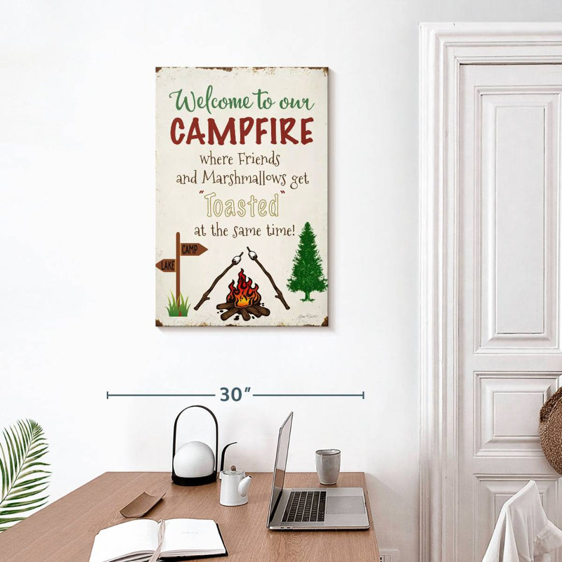 Plaque murale "Welcome to our campfire", 30" H x 20" W