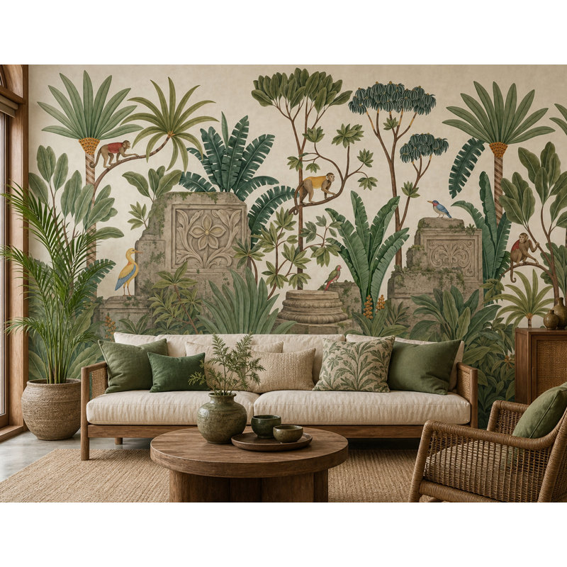 Papier peint jungle tropicale, Peler et coller, 200"x120"