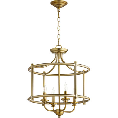 Luminaire suspendu cylindrique de style lanterne à 4 lumières Herman