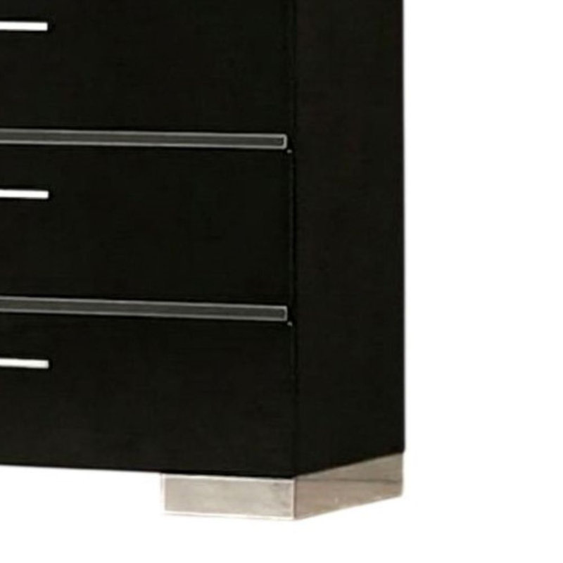 Sutton 35 in. Black/Chrome Chest