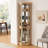 Corner Glass Cabinet Lighted Curio Cabinet Corner Display Case For Living Room, Curio Cabinet, Antique Collection, Wine,Bar Glass Storage Light Included-2117678346-2117678388
