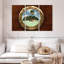 Sandy beach through porthole Aletra-108173339