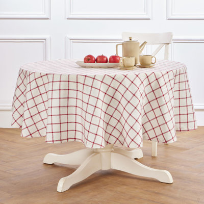 Windowpane - 100% Pure Linen Round Tablecloth
