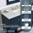 Paulene 60'' Double Bathroom Vanity with Marble Top, Navy Blue-732530646