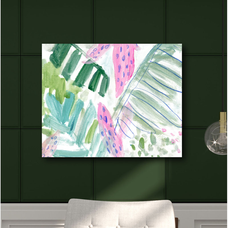 Reproduction d’art sur toile tendue « plam leaf i », H 20 po x l 24 po x P 1,5 po