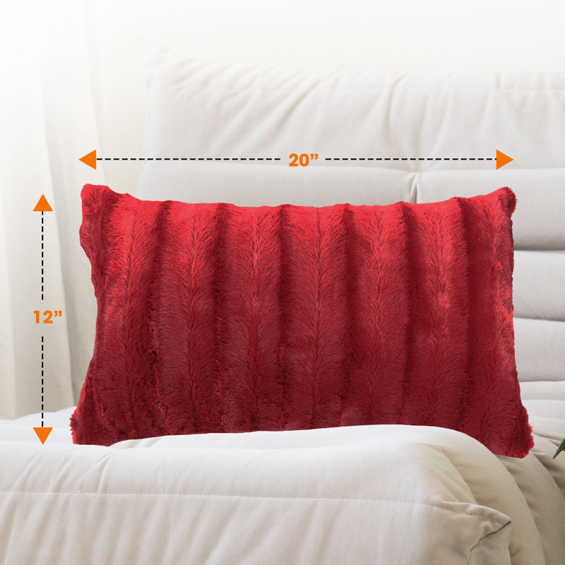 Housse et coussin rectangulaire imitation fourrure Swampscott, Marron