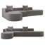 Canapé modulaire en L à canapé modulaire, canapé en velours côtelé désossé de 110 po avec siège profond et repose-pieds mobile, canapé Cloud pour salon, sans assemblage (5 places, gris)-1841925631