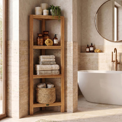 Teak Bathroom Shelves