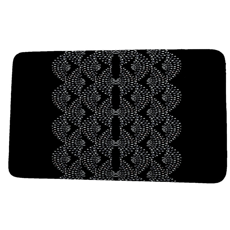 Tapis de bain Hawkinsville, l 24 po x L 17 po, Noir