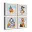 «Groovy Chick and Sky», ensemble de 4 peintures sur toile encadrées-60148064-60148067