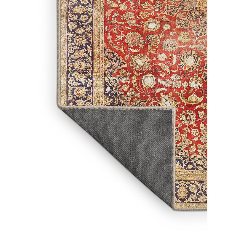 Rouge/brun oriental/Tapis décoratif daanyal, Rectangle 2 pi x 5 pi