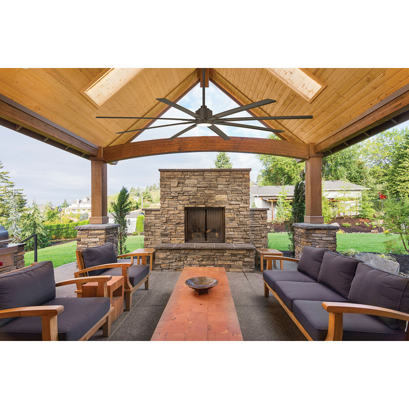84" Xtreme 8 - Blade Outdoor Standard Ceiling Fan with Remote Control, Oil Rubbed Bronze