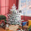 Arbre de Noël artificiel 6 pieds avec 795 branches réalistes enneigées, base en acier, conception à ouverture automatique