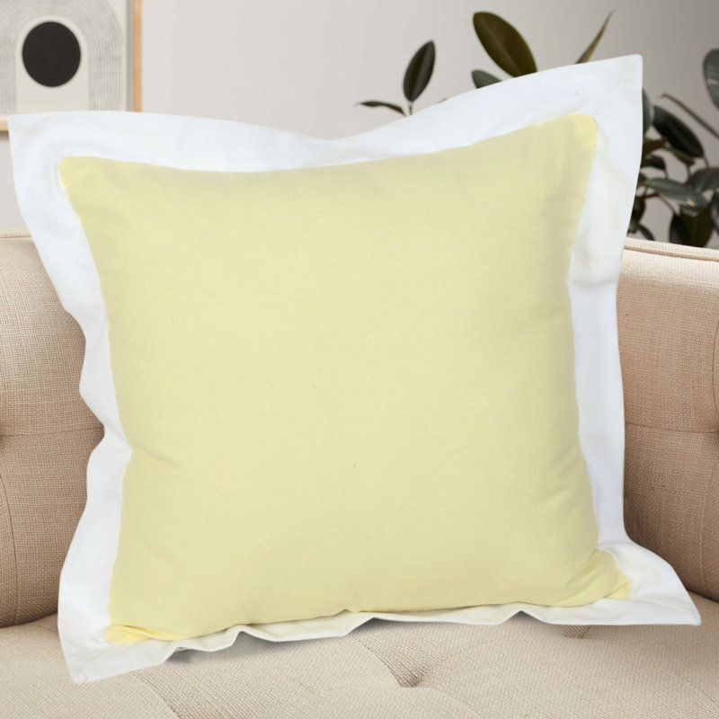 Coussin en coton Deuntay, Jaune