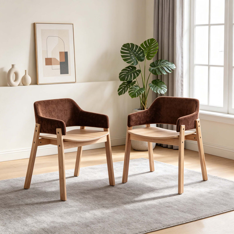 Chaises de salle à manger rembourrées avec accoudoirs