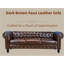  Canapé Chesterfield 3 places avec capitonnage à boutons profonds et accoudoirs roulés, canapé rembourré classique pour la maison, brun