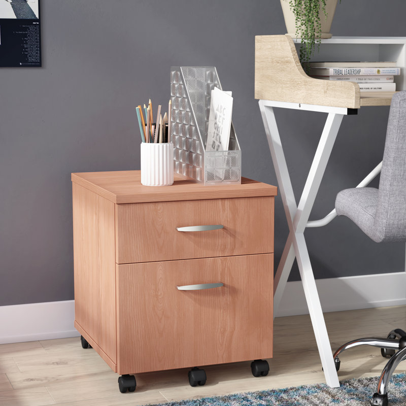 Impulse 43cm Wide 2 -Drawer Mobile File Cabinet, Beech