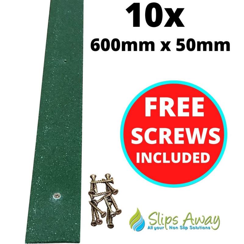 Lorilea Non Slip Decking Strips, 5cm x 60cm, Green