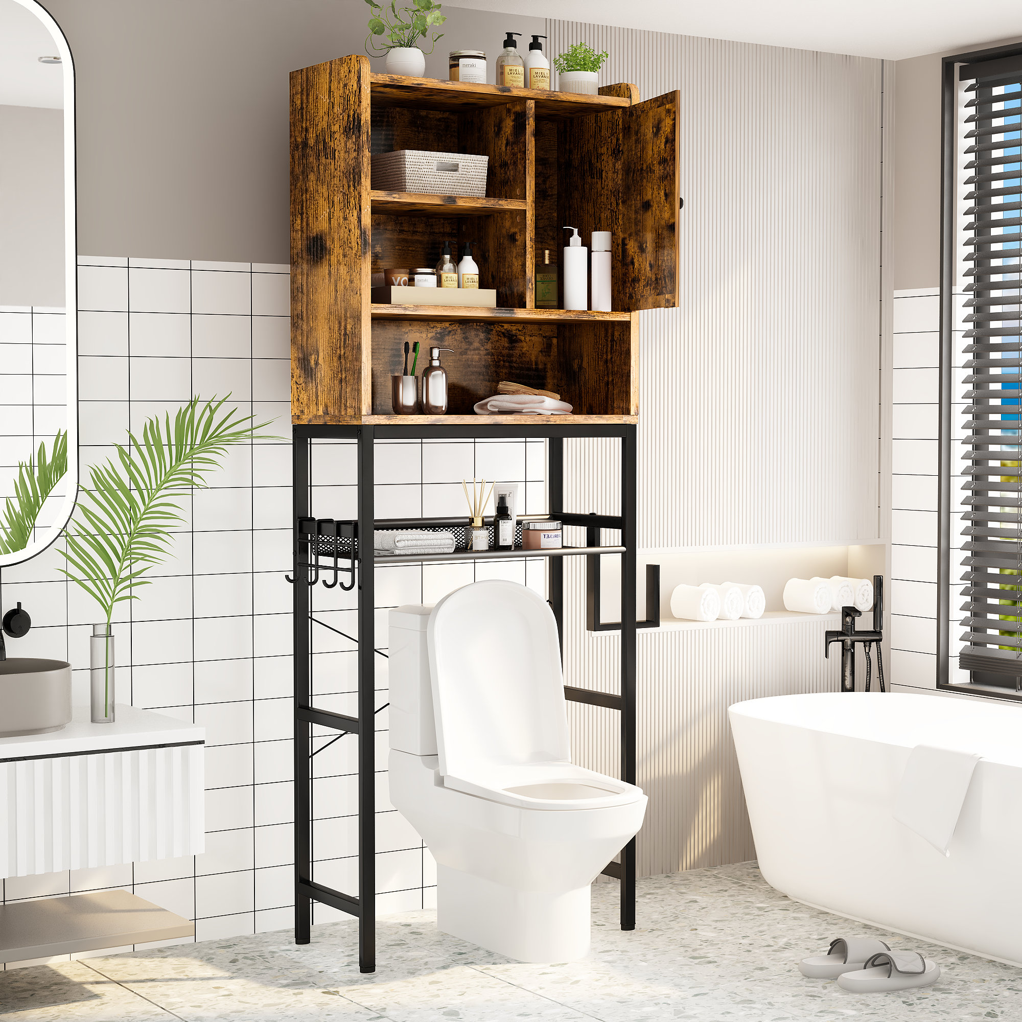 17 Stories Freestanding Over-the-Toilet Storage & Reviews | Wayfair