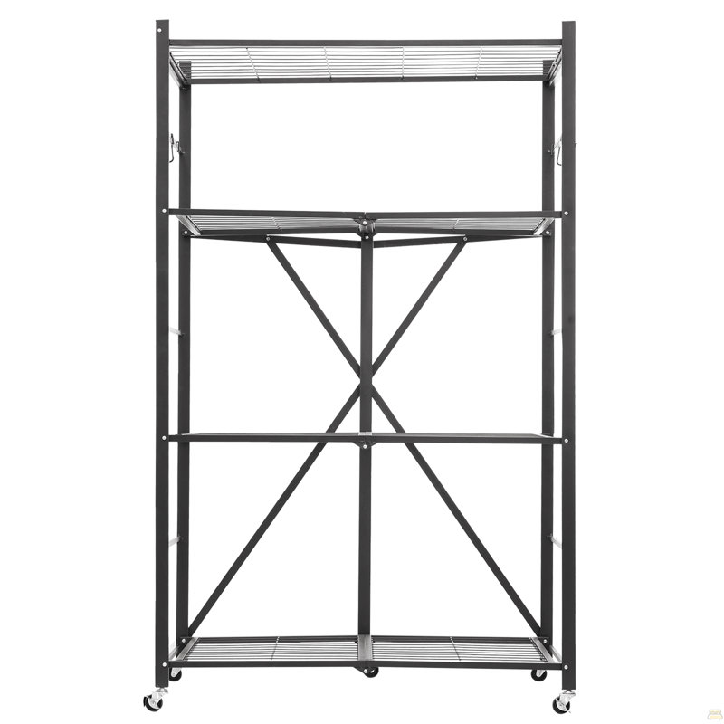 Tablette de rangement pliante avec roulettes