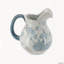 Vase rond en céramique 8,5 po x 6,5 po x 9 po, motif floral bleu et blanc, vase décoratif décoratif