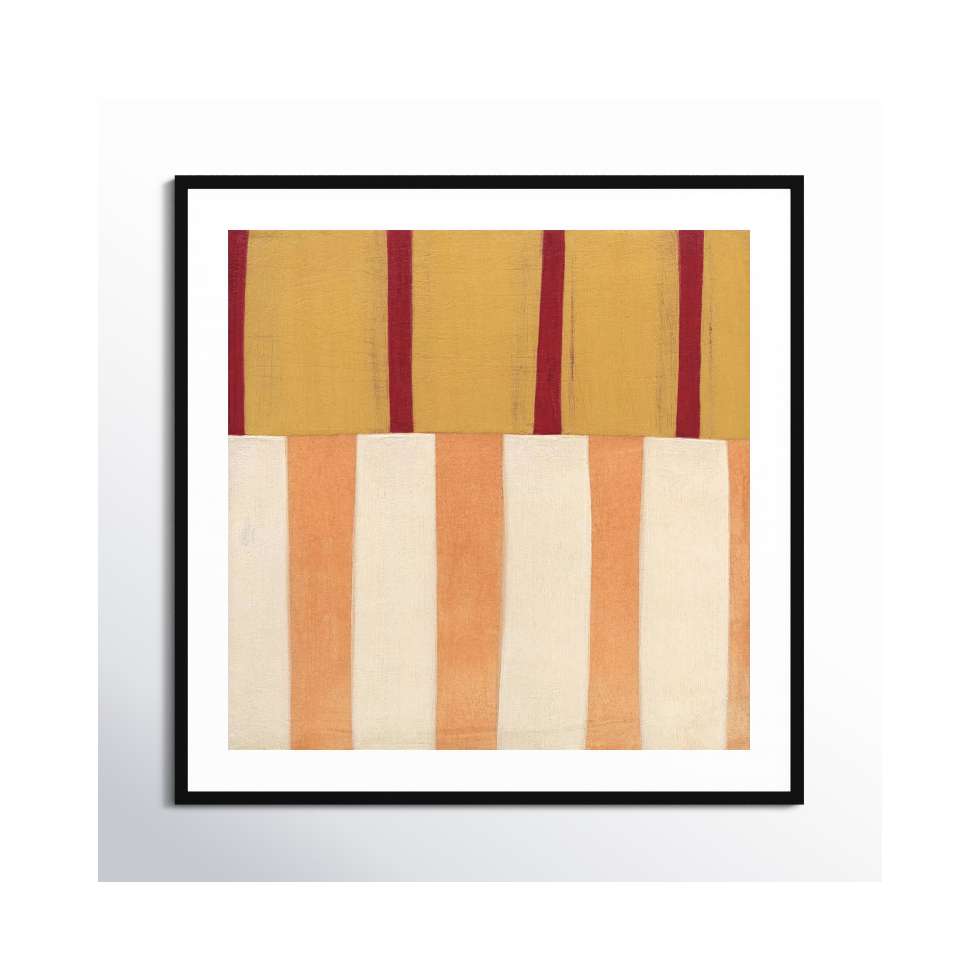 Broken Stripes 3 by Laura Nugent, White, 33" H x 33" W x 1" D