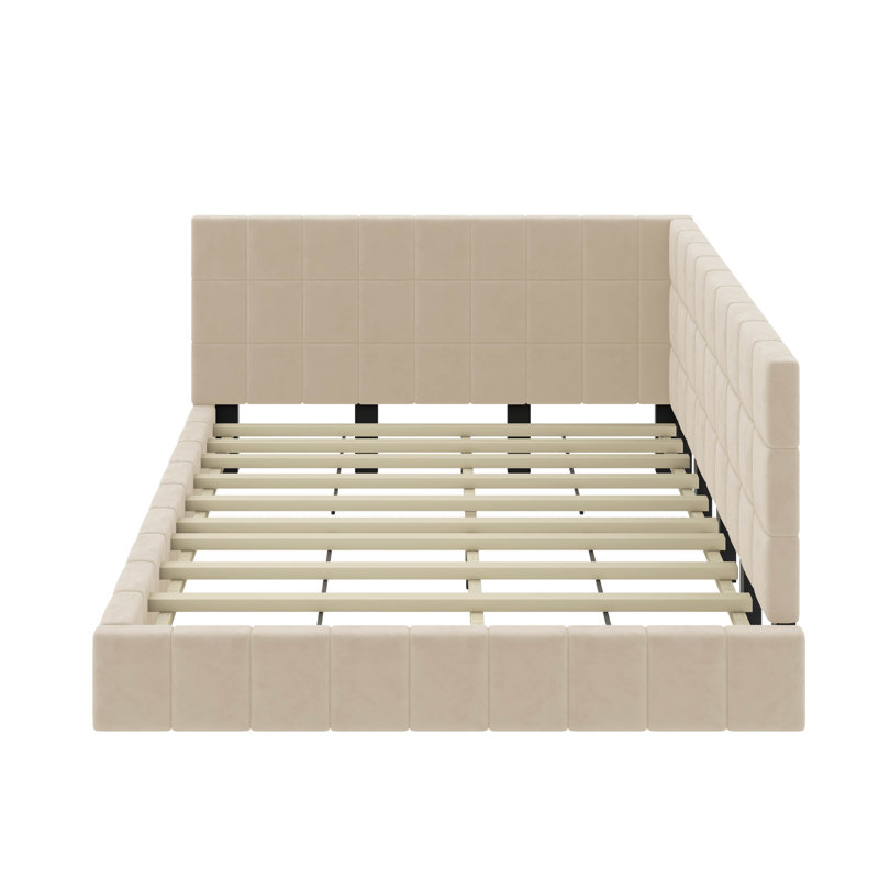 Lit de jour double rembourré, Beige