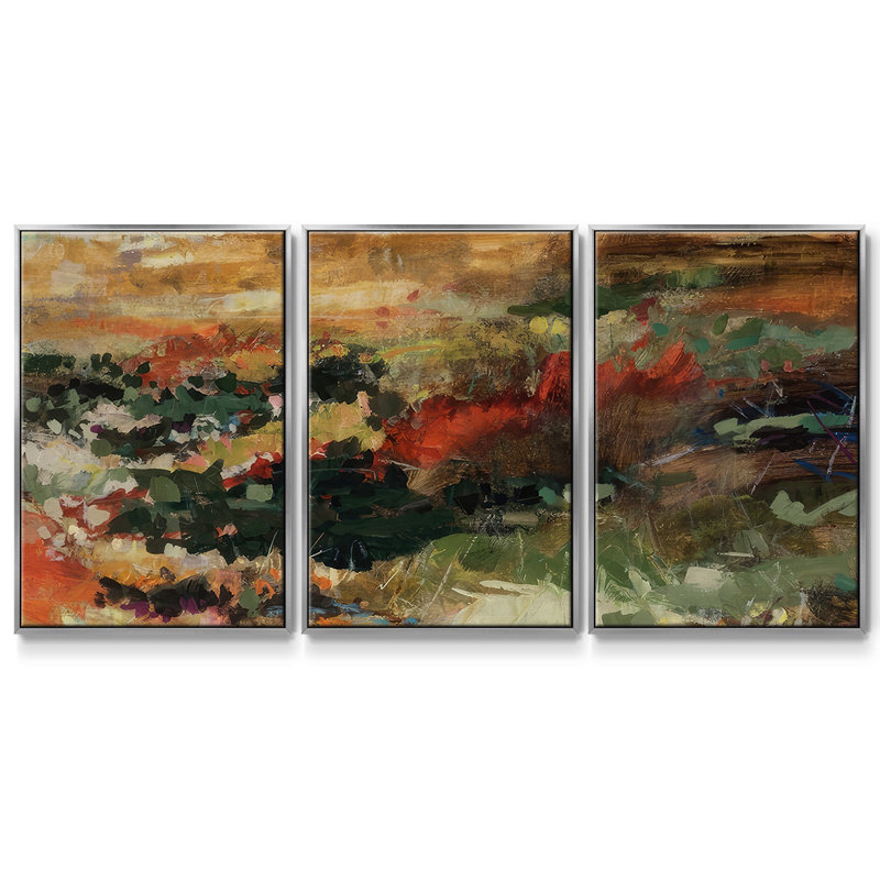 Out in Nature - Toile encadrée multi-pièces, H 40 po x l 78 po x P 2 po, Argenté