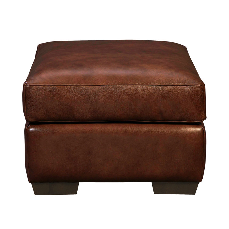 Repose-pieds Mikyah, Cuir véritable brandy