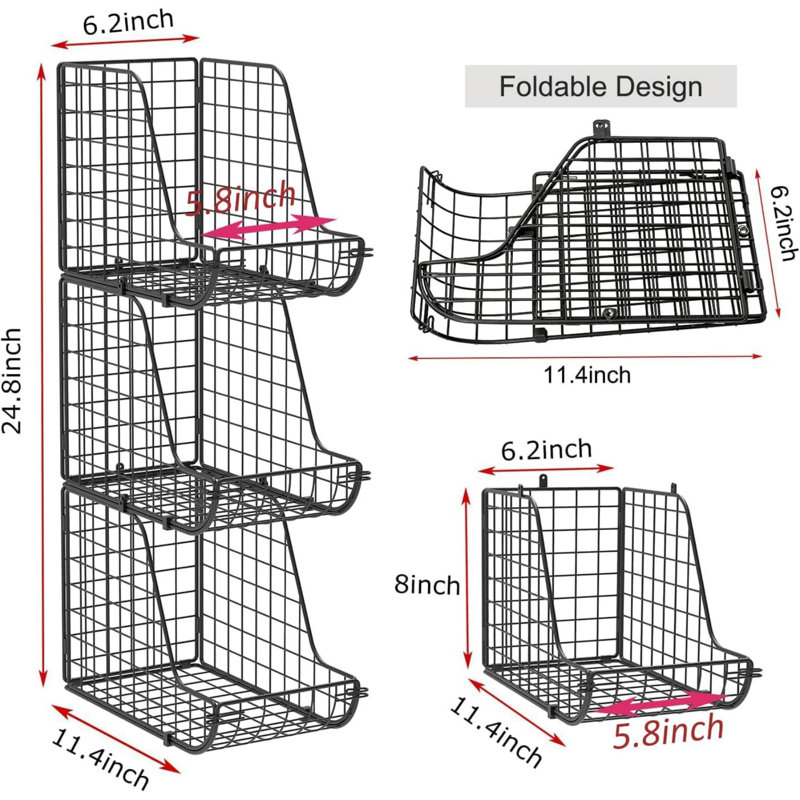 Stackable Can Organizer for Pantry 3Pack,Standing Dispenser Storage Bins