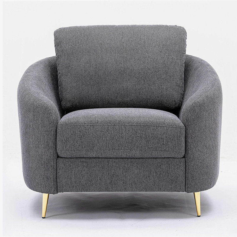 Fauteuil d'appoint gris à dossier lâche